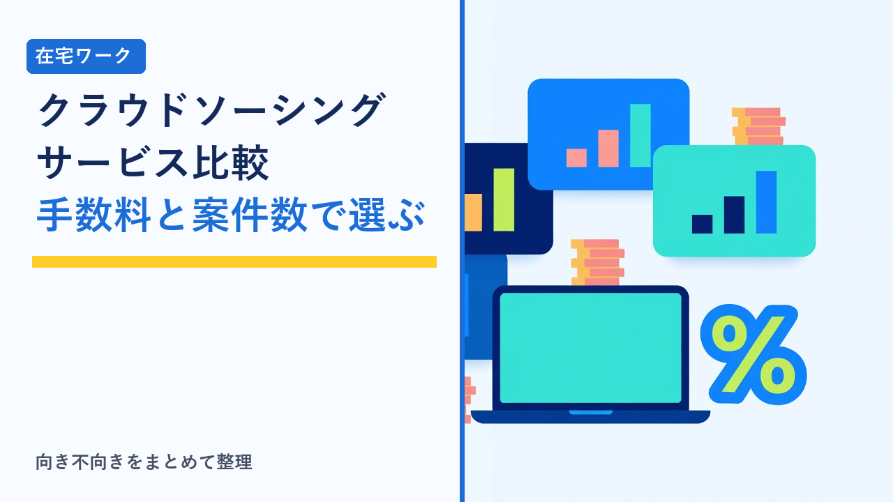 在宅でクラウドソーシングの仕事をするイメージイラスト